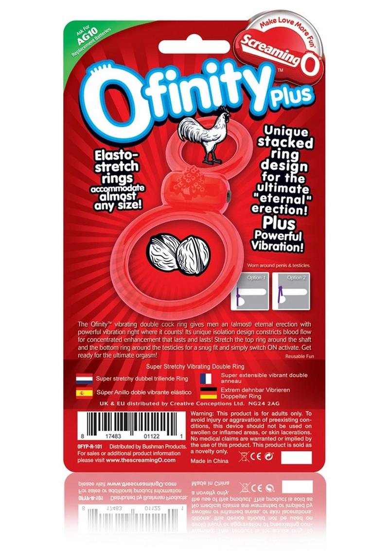 Ofinity Plus Super Stretch Vibrating Double Silicone Cock Ring Waterproof