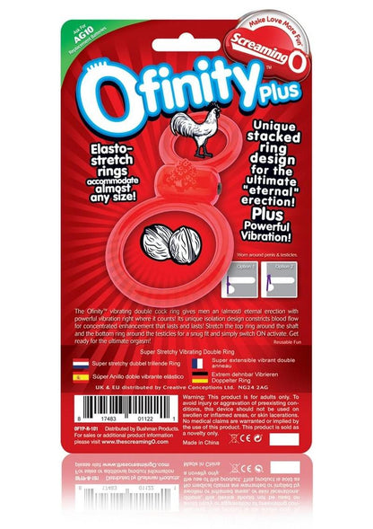 Ofinity Plus Super Stretch Vibrating Double Silicone Cock Ring Waterproof