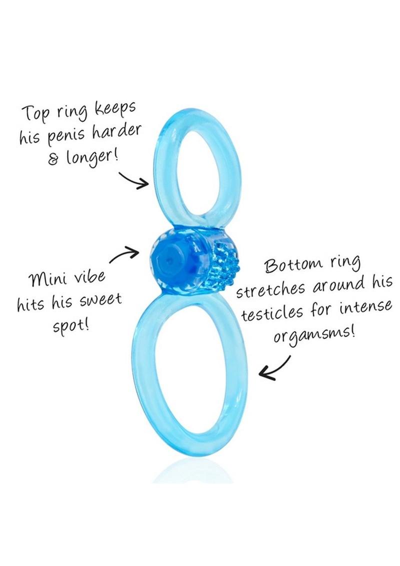 Ofinity Plus Super Stretch Vibrating Double Silicone Cock Ring Waterproof
