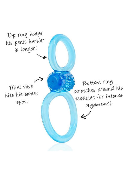 Ofinity Plus Super Stretch Vibrating Double Silicone Cock Ring Waterproof