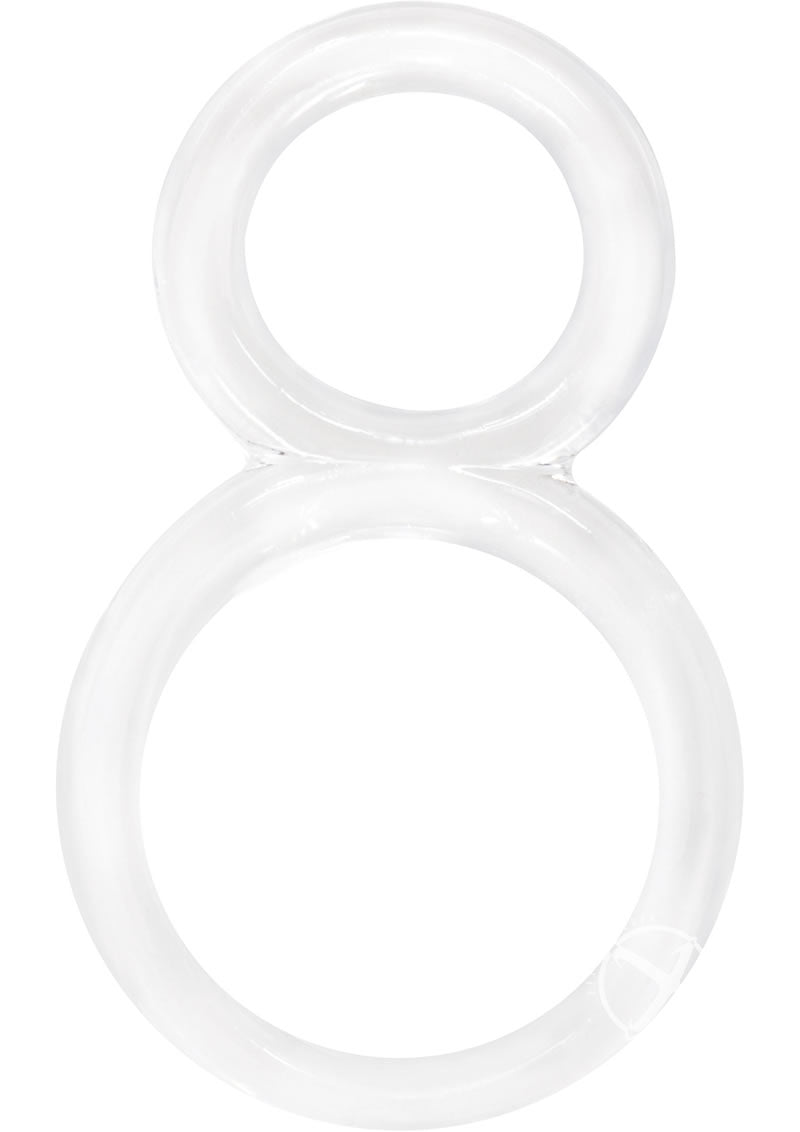 Ofinity Super Stretchy Double Silicone Cock Ring Waterproof - Clear