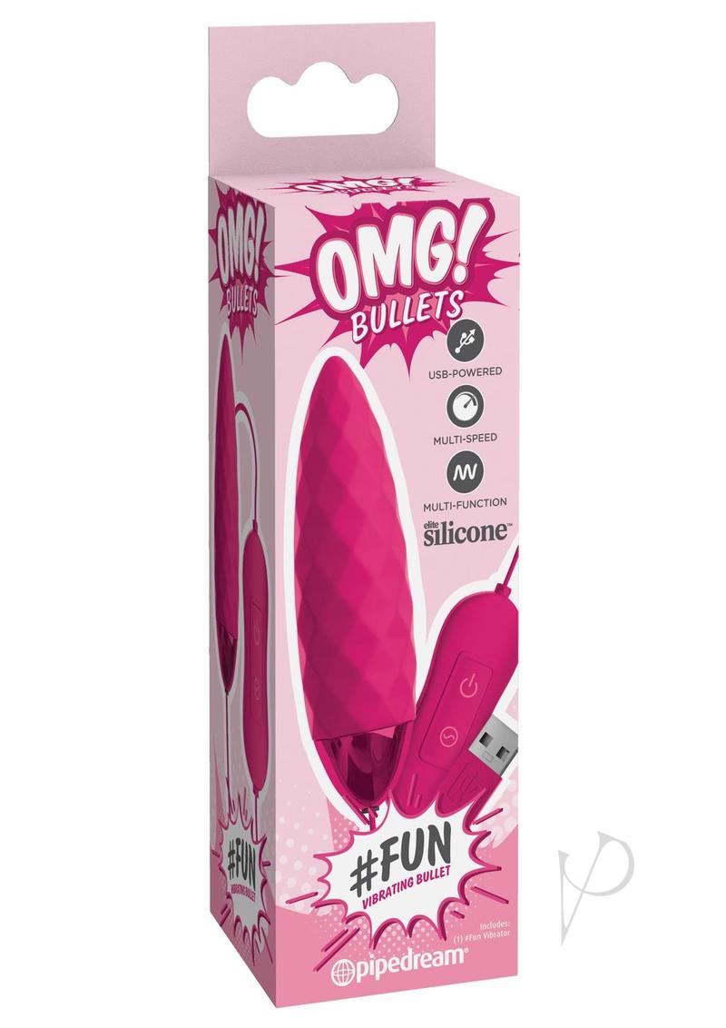 Omg! Bullets #Fun USB-Powered Silicone Vibrating Bullet - Pink