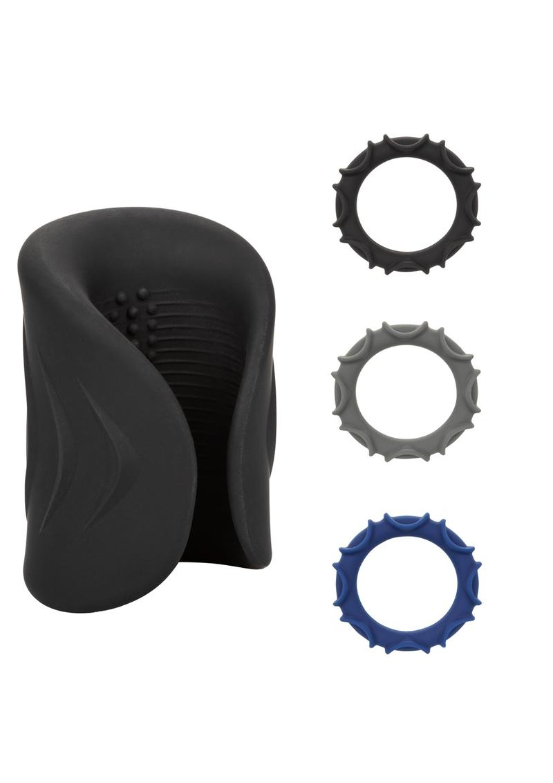 Optimum Power Pro Stroker Silicone Rechargeable Masturbator - Black