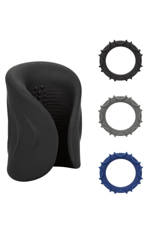 Optimum Power Pro Stroker Silicone Rechargeable Masturbator - Black