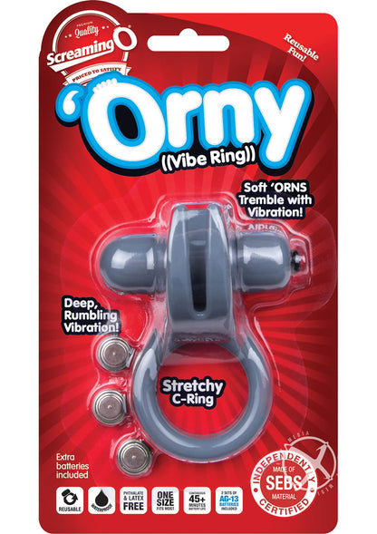 Orny Reusable Vibe Ring Latex Free Waterproof Cock Ring - Grey