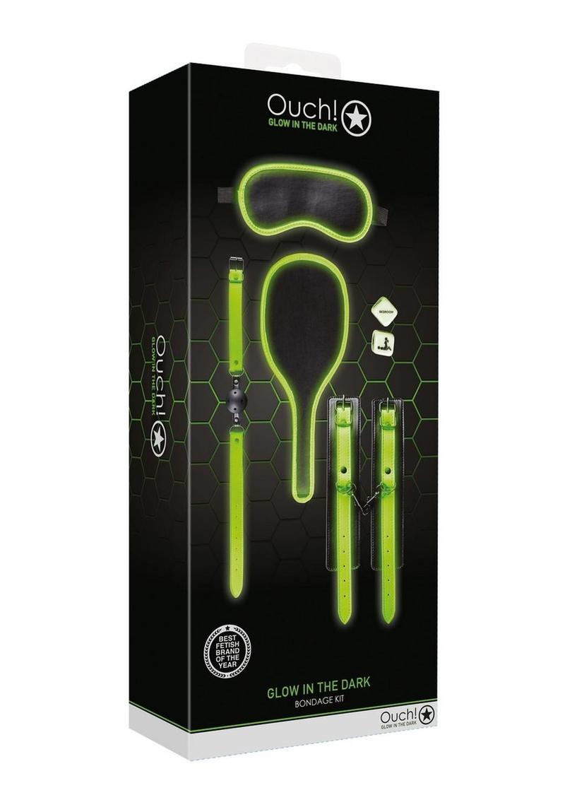 Ouch! Bondage Kit #1 - Black/Glow In The Dark/Green