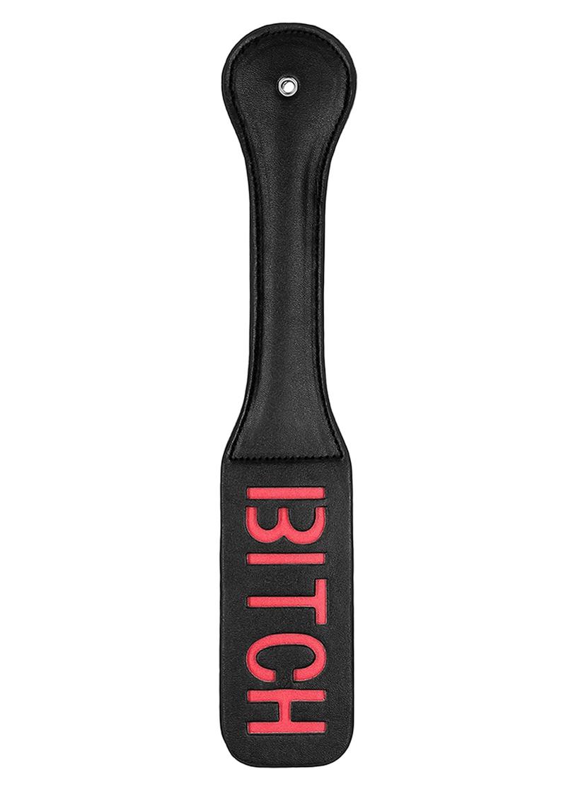 Ouch! Leather Paddle Bitch - Black