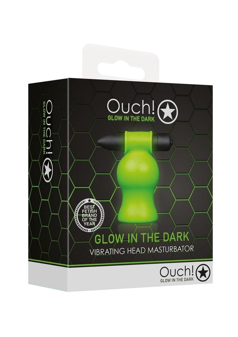 Ouch! Vibrating Head Masturbator - Black/Glow In The Dark/Green