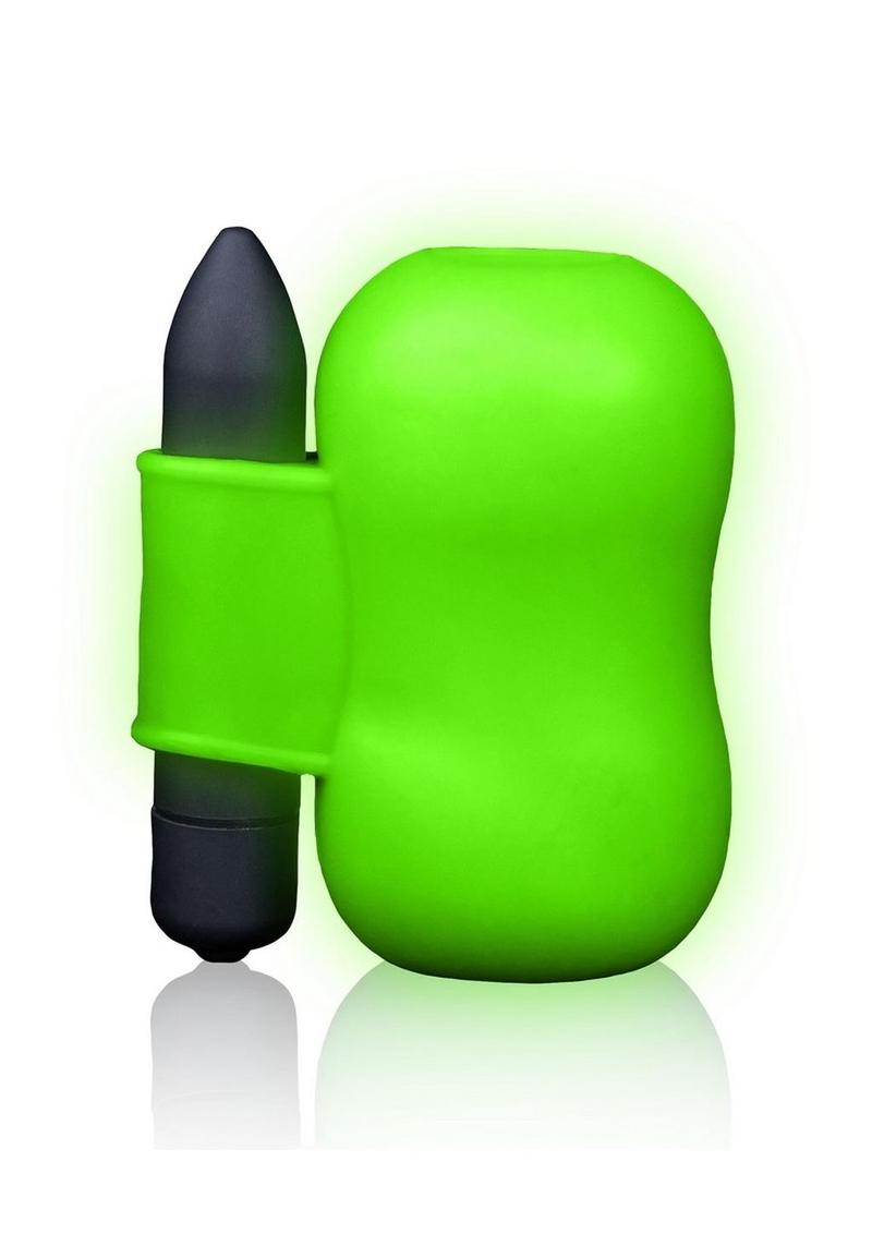 Ouch Vibrating Masturbator - Black/Glow In The Dark/Green