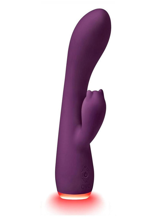 OVO Beacon Rechargeable Silicone Dual Stim Vibrator - Purple