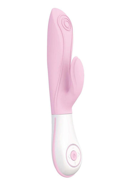 OVO E7 Rechargeable Silkskyn Silicone Textured Rabbit Vibrator Waterproof - Pink