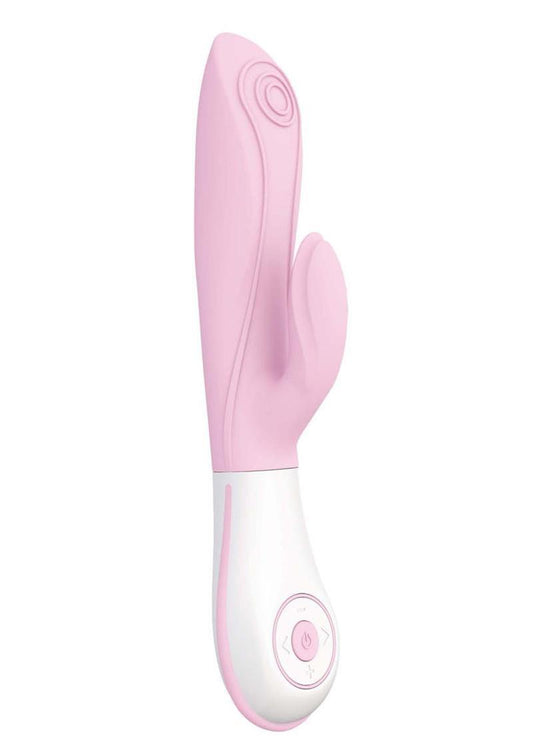 OVO E7 Rechargeable Silkskyn Silicone Textured Rabbit Vibrator Waterproof - Pink