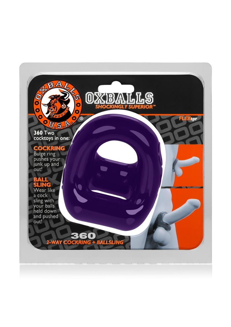 Oxballs 360 2-Way Cock Ring and Ball Sling - Purple