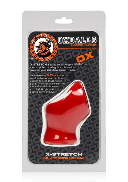 Oxballs Atomic Jock Unit-X Cock Ring and Ball Stretcher - Red