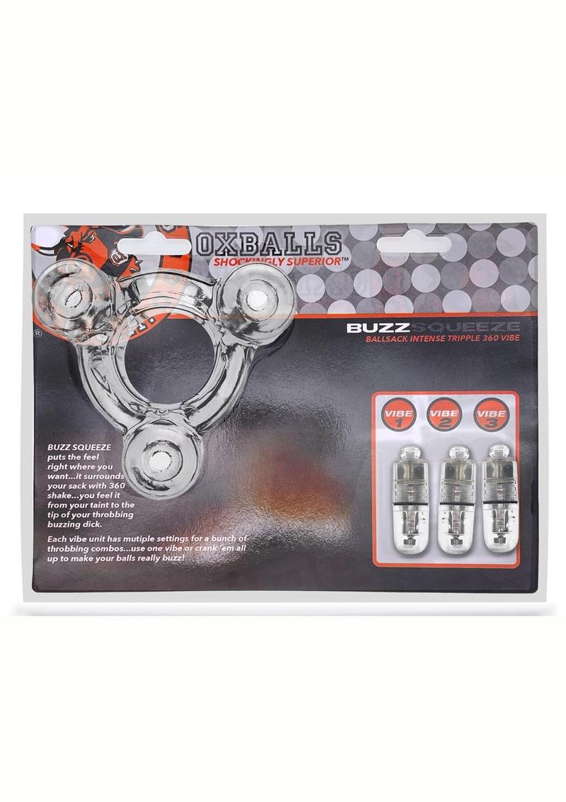 Oxballs Buzz Squeeze Vibrating Ballstretcher - Clear