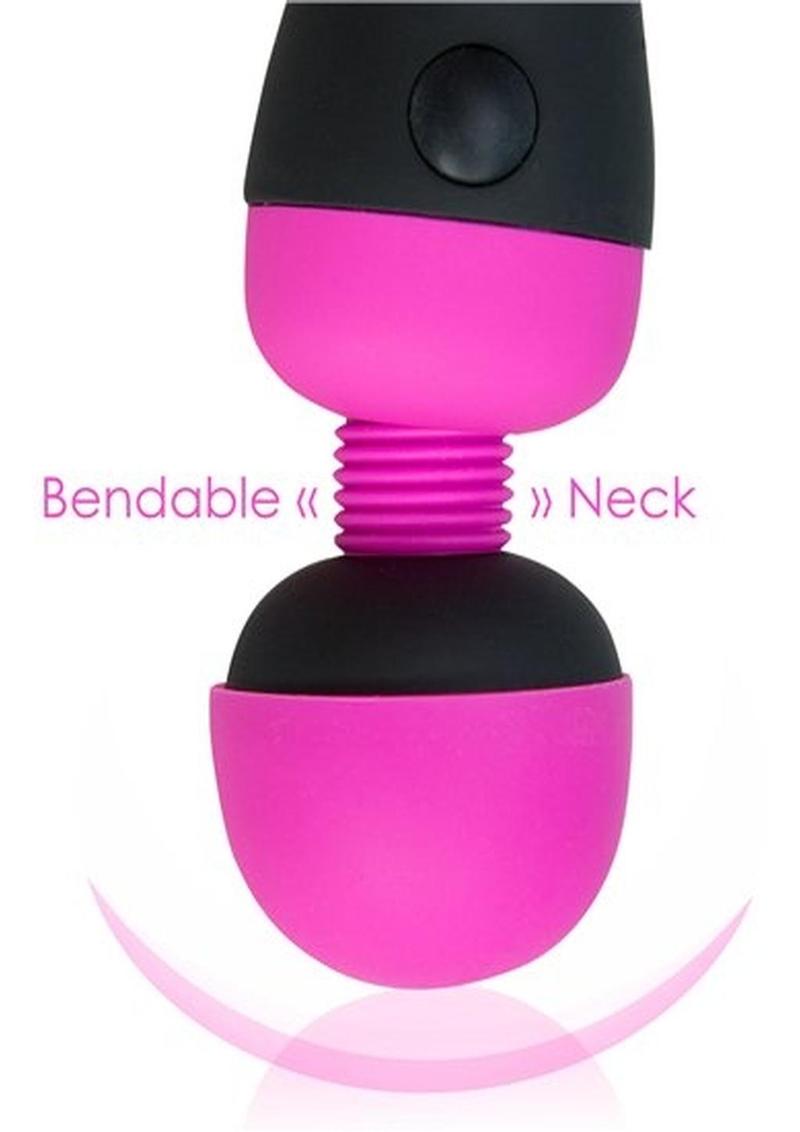 Palmpower Rechargeable Silicone Personal Wand Massager - Fuschia