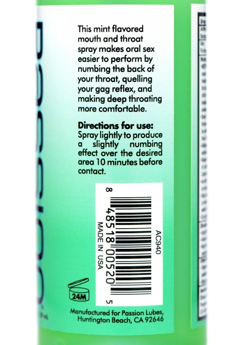 Passion Oral Ecstasy Throat Desensitizing Spray with Benzocaine 2oz - Mint