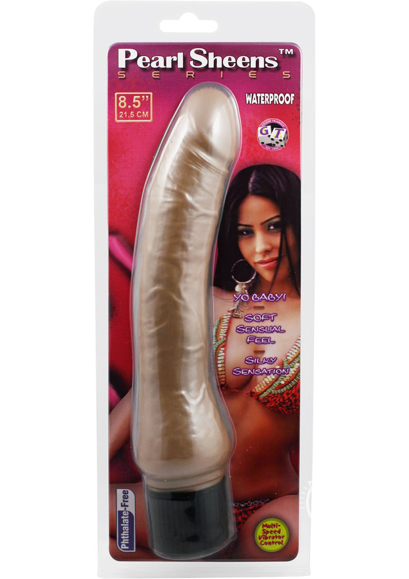 Pearl Sheens Vibrator - Brown/Caramel - 8.5in