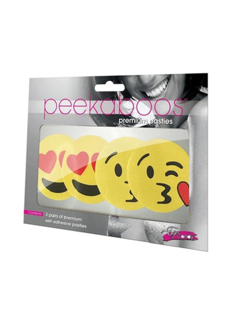 Peekaboos Emoji Hearts Pasties - Red/Yellow