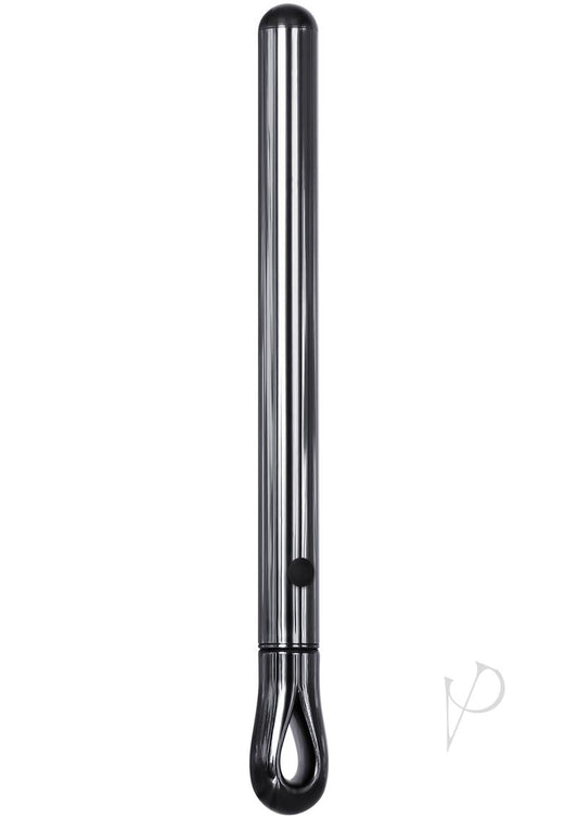 Pen Pal Rechargeable Compact Stainless Steel Vibrator - Black Chrome - Black