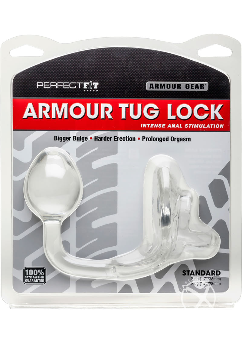 Perfect Fit Armour Gear Armour Tug Lock Prostate Plug Standard - Clear