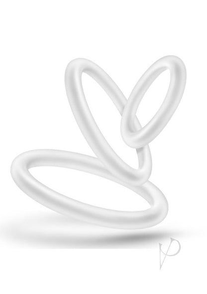 Performance Vs4 Pure Premium Silicone Cock Ring Set (3 Sizes - Glow In The Dark/White