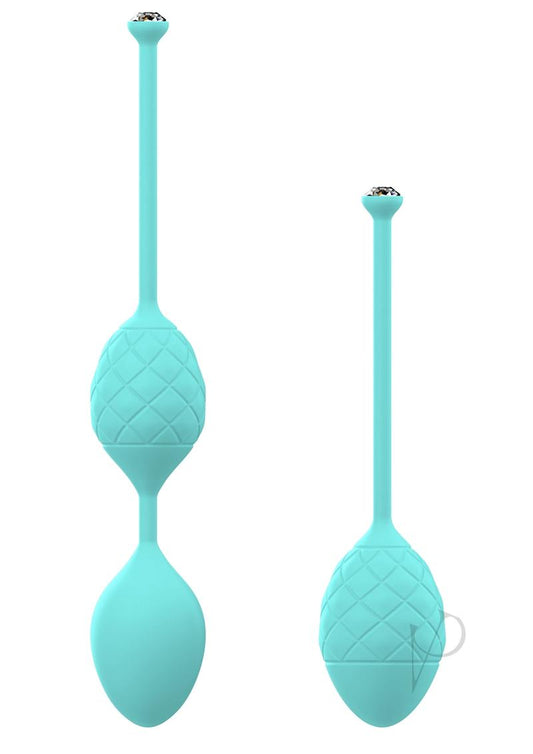 Pillow Talk Luxurious Pleasure Balls Silicone Kegel Balls - Teal