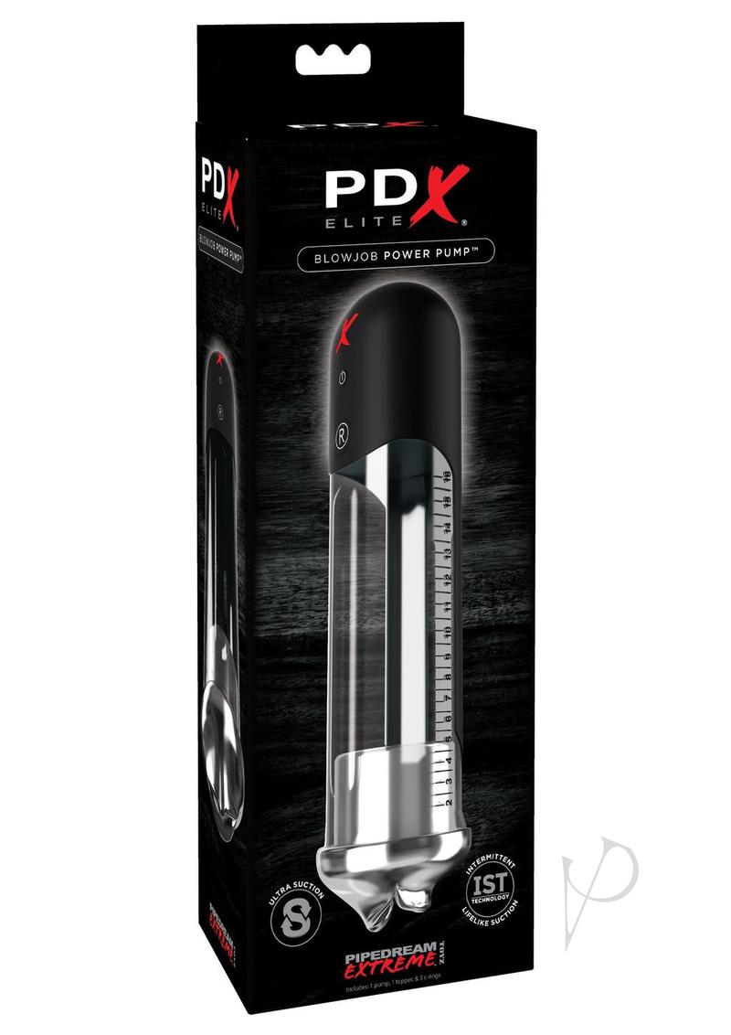 Pipedream Extreme Elite Blowjob Power Pump Masturbator - Mouth - Black/Clear