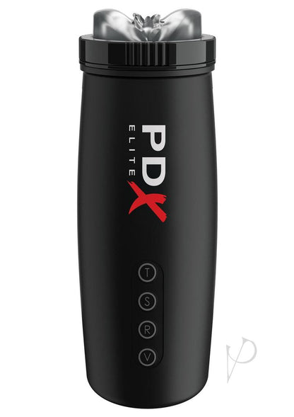 Pipedream Extreme Elite Rechargeable Motorbator 2 Masturbator - Pussy - Black/Clear