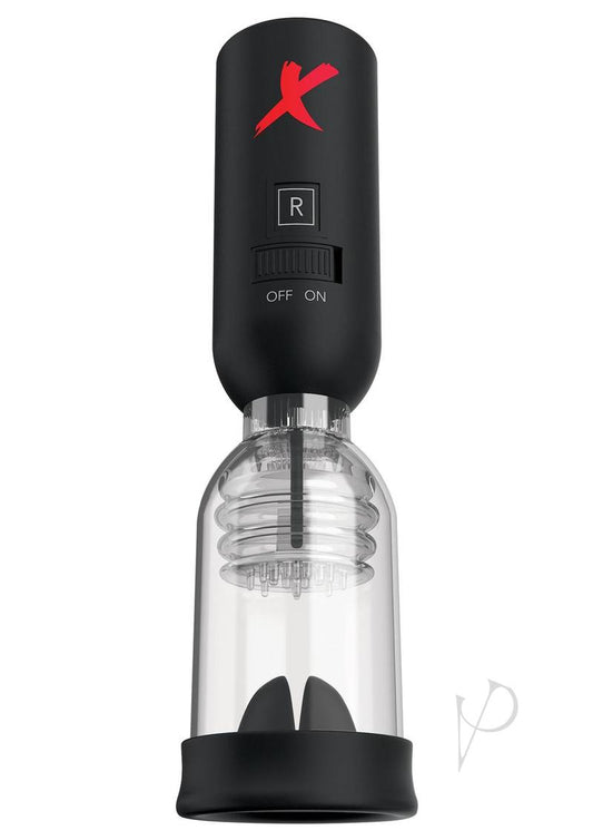 Pipedream Extreme Elite Silicone Tip Teazer Power Pump Masturbator - Black/Clear