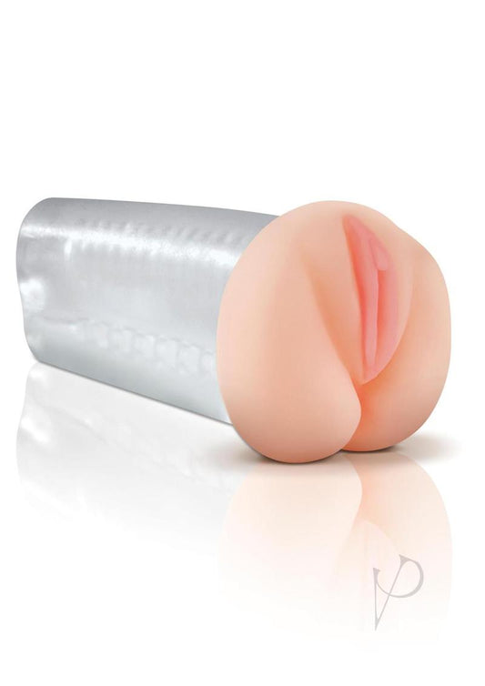 Pipedream Extreme Toyz Deluxe See-Thru Stroker Masturbator - Pussy and Butt - Clear/Pink