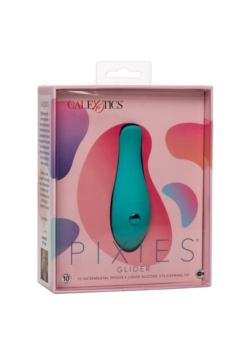 Pixies Glider Rechargeable Silicone Finger Vibrator - Green