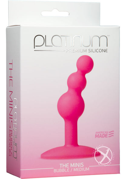 Platinum Premium Silicone - The Minis - Bubble - Medium Anal Plug - Pink - Medium