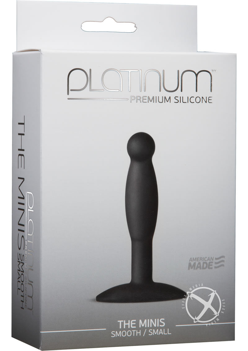 Platinum Premium Silicone - The Minis - Smooth - Small Anal Plug - Black