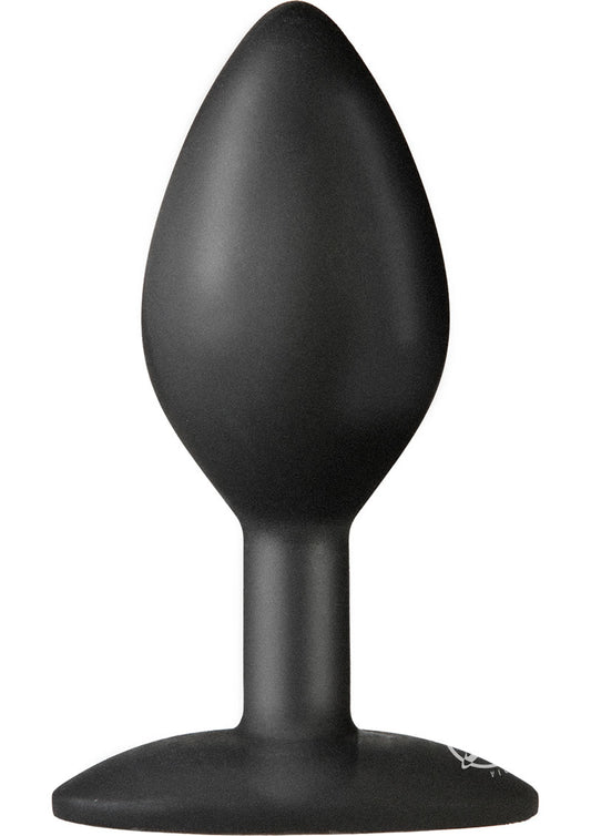 Platinum Premium Silicone - The Minis - Spade - Medium Anal Plug - Black - Medium