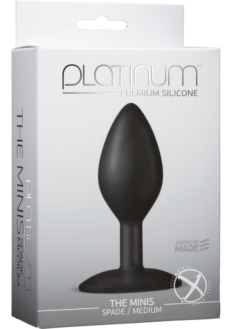 Platinum Premium Silicone - The Minis - Spade - Medium Anal Plug - Black - Medium