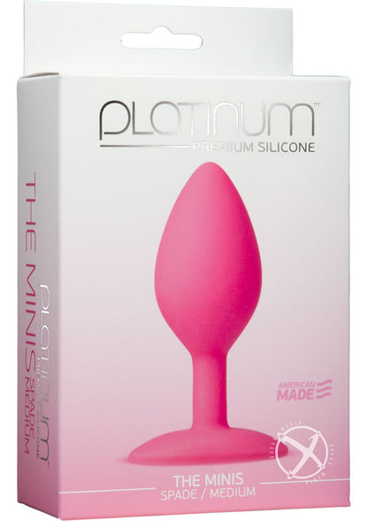 Platinum Premium Silicone - The Minis - Spade - Medium Anal Plug - Pink - Medium