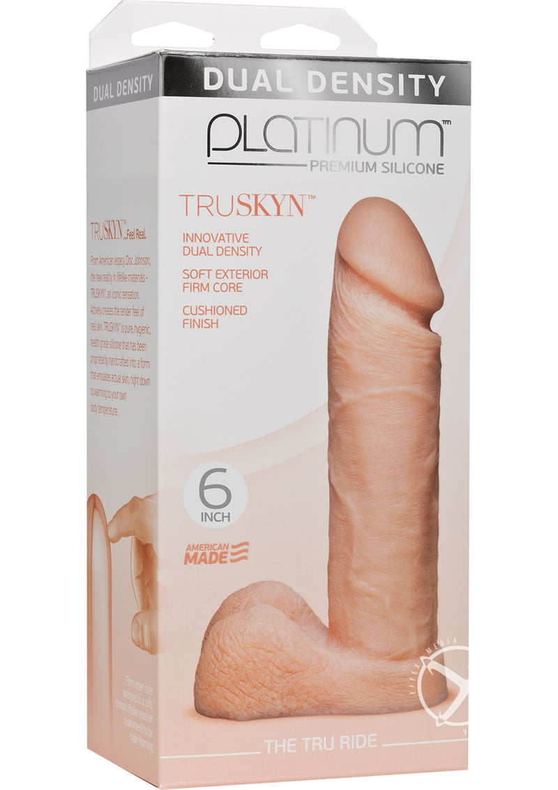 Platinum Premium Silicone The Tru Ride Dildo - Vanilla - 6in