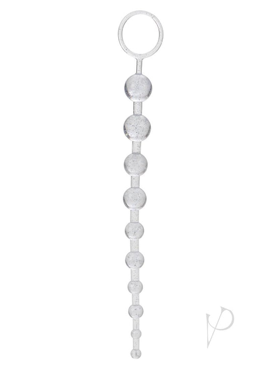 Platinum X 10 Anal Beads - Silver/White