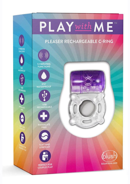 Play with Me Pleaser Rechargeable Cock Ring - Purple