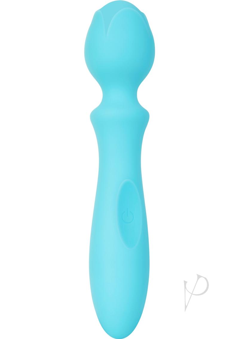 Pocket Wand Rechargeable Silicone Wand Massager - Aqua/Blue