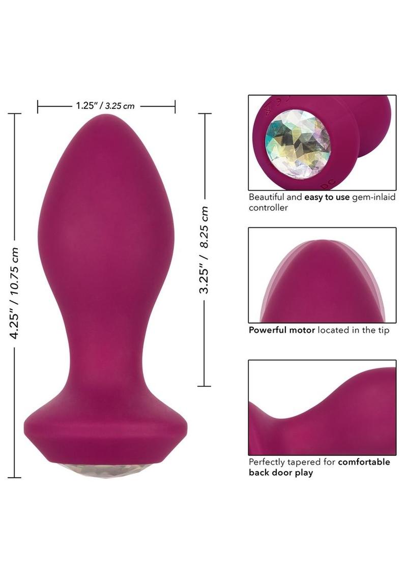 Power Gem Vibrating Crystal Probe Silicone Rechargeable Butt Plug