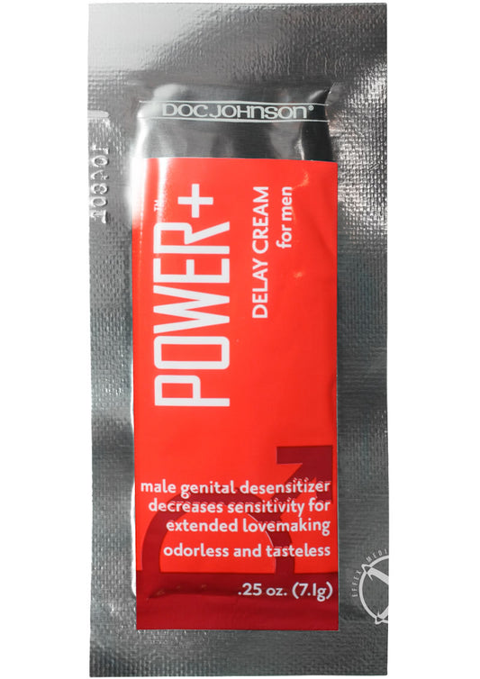 Power Plus Delay Cream For Men - .25oz - 48 Pieces Per Bag