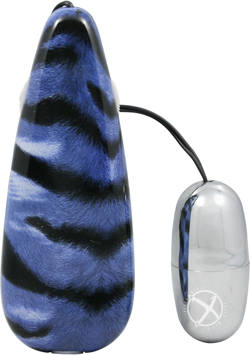 Primal Instinct Bullet with Remote Control - Animal Print/Blue/Tiger Print