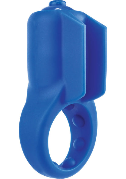 Primo Minx True Silicone Vibrating Cock Ring Waterproof - Blue