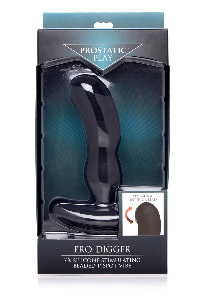 Prostatic Play Pro-Digger Rechargeable Silicone Prostate Stimulator - Black