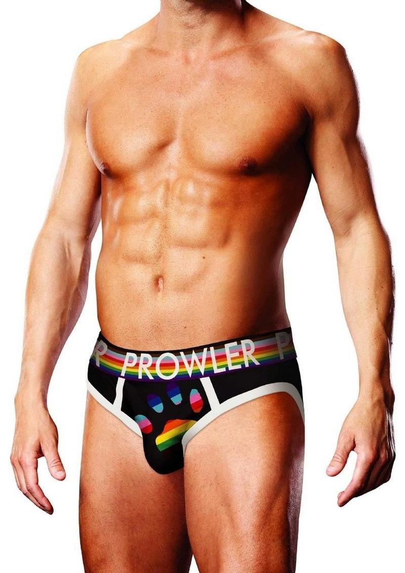 Prowler Black Oversized Paw Brief - Black/Multicolor/Rainbow - Large