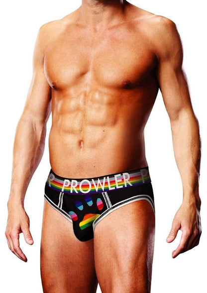 Prowler Black Oversized Paw Open Brief - Black/Multicolor/Rainbow - XLarge