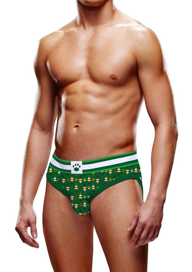 Prowler Christmas Tree Brief - Green/Multicolor/Rainbow - Medium