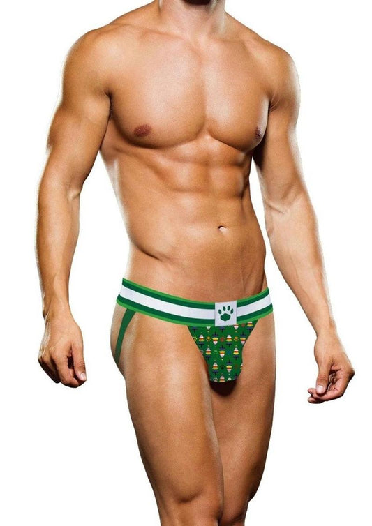 Prowler Christmas Tree Jock - Green/Multicolor/Rainbow - XSmall